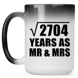 52nd Anniversary Square Root of 2704 Years As Mr & Mrs - 15oz Color Changing Mug