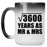 60th Anniversary Square Root of 3600 Years As Mr & Mrs - 15oz Color Changing Mug