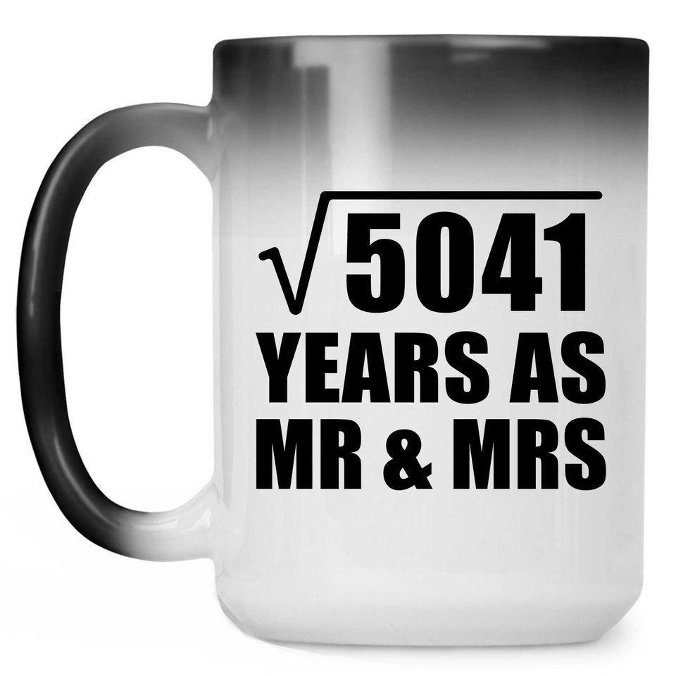 71st Anniversary Square Root of 5041 Years As Mr & Mrs - 15oz Color Changing Mug