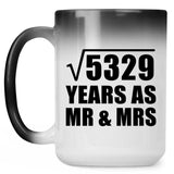 73rd Anniversary Square Root of 5329 Years As Mr & Mrs - 15oz Color Changing Mug