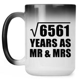 81st Anniversary Square Root of 6561 Years As Mr & Mrs - 15oz Color Changing Mug
