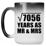 84th Anniversary Square Root of 7056 Years As Mr & Mrs - 15oz Color Changing Mug