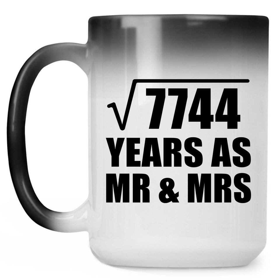 88th Anniversary Square Root of 7744 Years As Mr & Mrs - 15oz Color Changing Mug