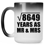 93rd Anniversary Square Root of 8649 Years As Mr & Mrs - 15oz Color Changing Mug