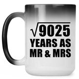 95th Anniversary Square Root of 9025 Years As Mr & Mrs - 15oz Color Changing Mug