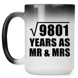 99th Anniversary Square Root of 9801 Years As Mr & Mrs - 15oz Color Changing Mug