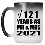 11th Anniversary Square Root of 121 Years As Mr & Mrs 2021 - 15oz Color Changing Mug