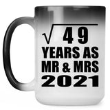 7th Anniversary Square Root of 49 Years As Mr & Mrs 2021 - 15oz Color Changing Mug