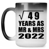 7th Anniversary Square Root of 49 Years As Mr & Mrs 2022 - 15oz Color Changing Mug
