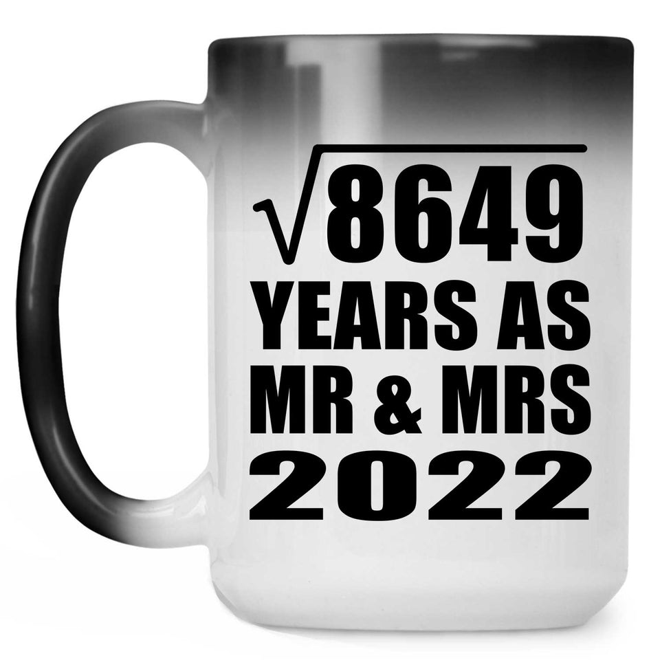 93rd Anniversary Square Root of 8649 Years As Mr & Mrs 2022 - 15oz Color Changing Mug
