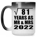 9th Anniversary Square Root of 81 Years As Mr & Mrs 2022 - 15oz Color Changing Mug