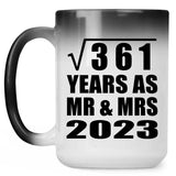 19th Anniversary Square Root of 361 Years As Mr & Mrs 2023 - 15oz Color Changing Mug