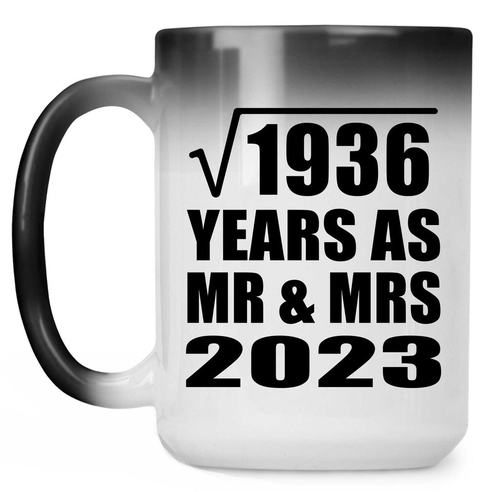 44th Anniversary Square Root of 1936 Years As Mr & Mrs 2023 - 15oz Color Changing Mug