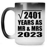49th Anniversary Square Root of 2401 Years As Mr & Mrs 2023 - 15oz Color Changing Mug