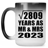 53rd Anniversary Square Root of 2809 Years As Mr & Mrs 2023 - 15oz Color Changing Mug