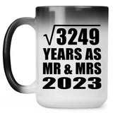 57th Anniversary Square Root of 3249 Years As Mr & Mrs 2023 - 15oz Color Changing Mug