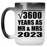 60th Anniversary Square Root of 3600 Years As Mr & Mrs 2023 - 15oz Color Changing Mug