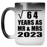 8th Anniversary Square Root of 64 Years As Mr & Mrs 2023 - 15oz Color Changing Mug