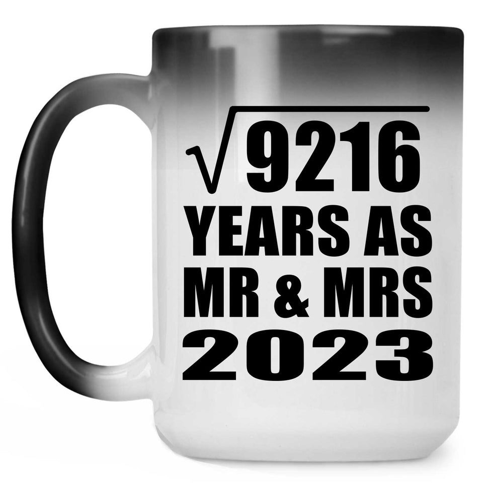 96th Anniversary Square Root of 9216 Years As Mr & Mrs 2023 - 15oz Color Changing Mug