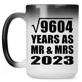 98th Anniversary Square Root of 9604 Years As Mr & Mrs 2023 - 15oz Color Changing Mug
