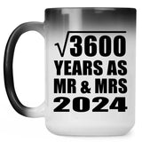 60th Anniversary Square Root of 3600 Years As Mr & Mrs 2024 - 15oz Color Changing Mug