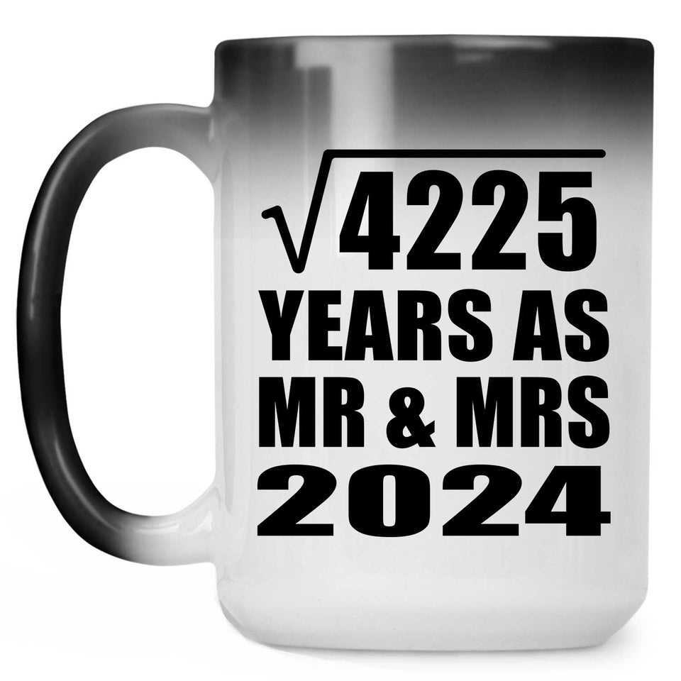 65th Anniversary Square Root of 4225 Years As Mr & Mrs 2024 - 15oz Color Changing Mug
