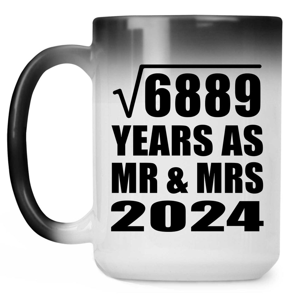 83rd Anniversary Square Root of 6889 Years As Mr & Mrs 2024 - 15oz Color Changing Mug