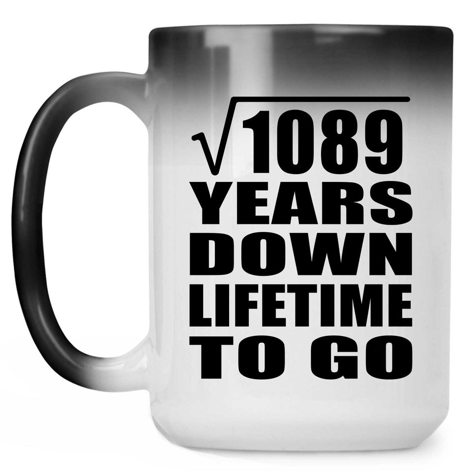33rd Anniversary Square Root of 1089 Years Lifetime To Go - 15oz Color Changing Mug