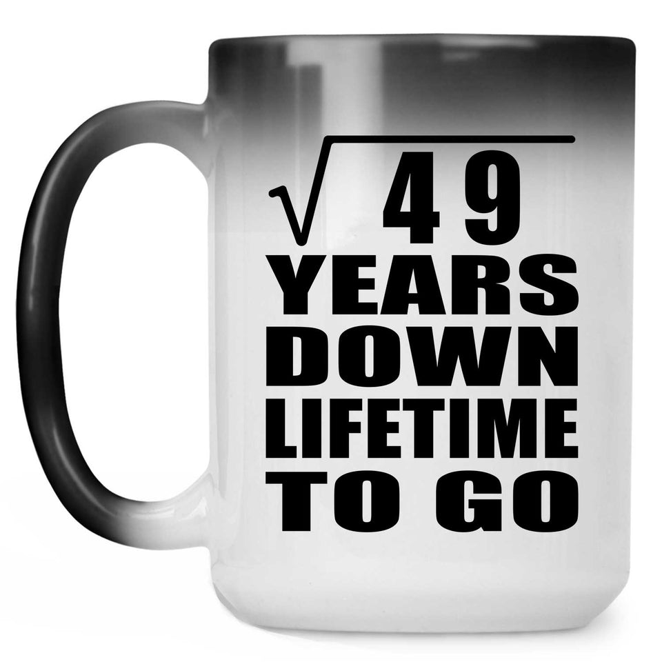 7th Anniversary Square Root of 49 Years Lifetime To Go - 15oz Color Changing Mug