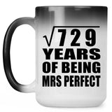 27th Anniversary Square Root of 729 Years of Mrs Perfect - 15oz Color Changing Mug