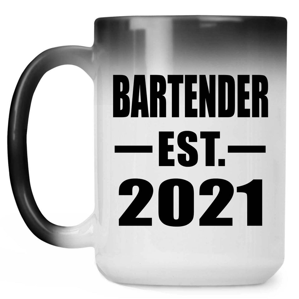 Bartender Established EST. 2021 - 15oz Color Changing Mug