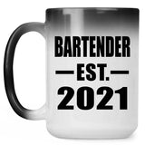 Bartender Established EST. 2021 - 15oz Color Changing Mug