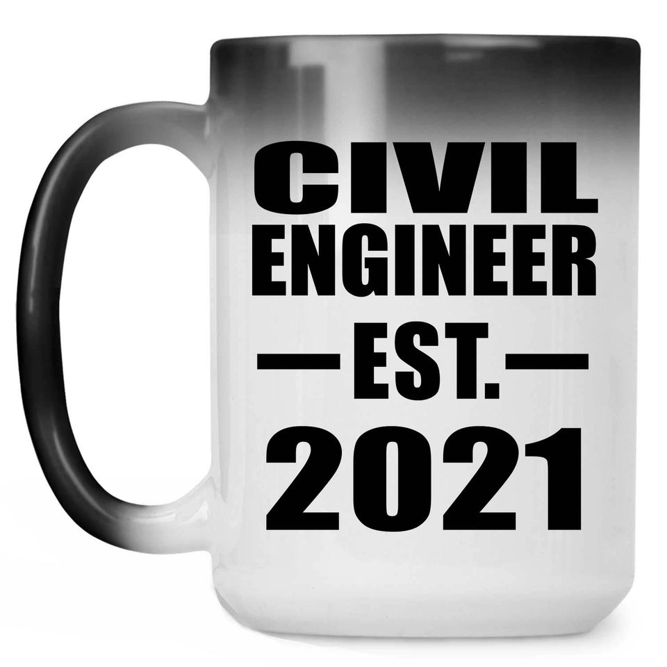 Civil Engineer Established EST. 2021 - 15oz Color Changing Mug
