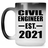 Civil Engineer Established EST. 2021 - 15oz Color Changing Mug