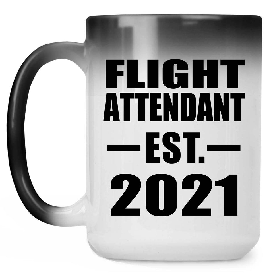 Flight Attendant Established EST. 2021 - 15oz Color Changing Mug