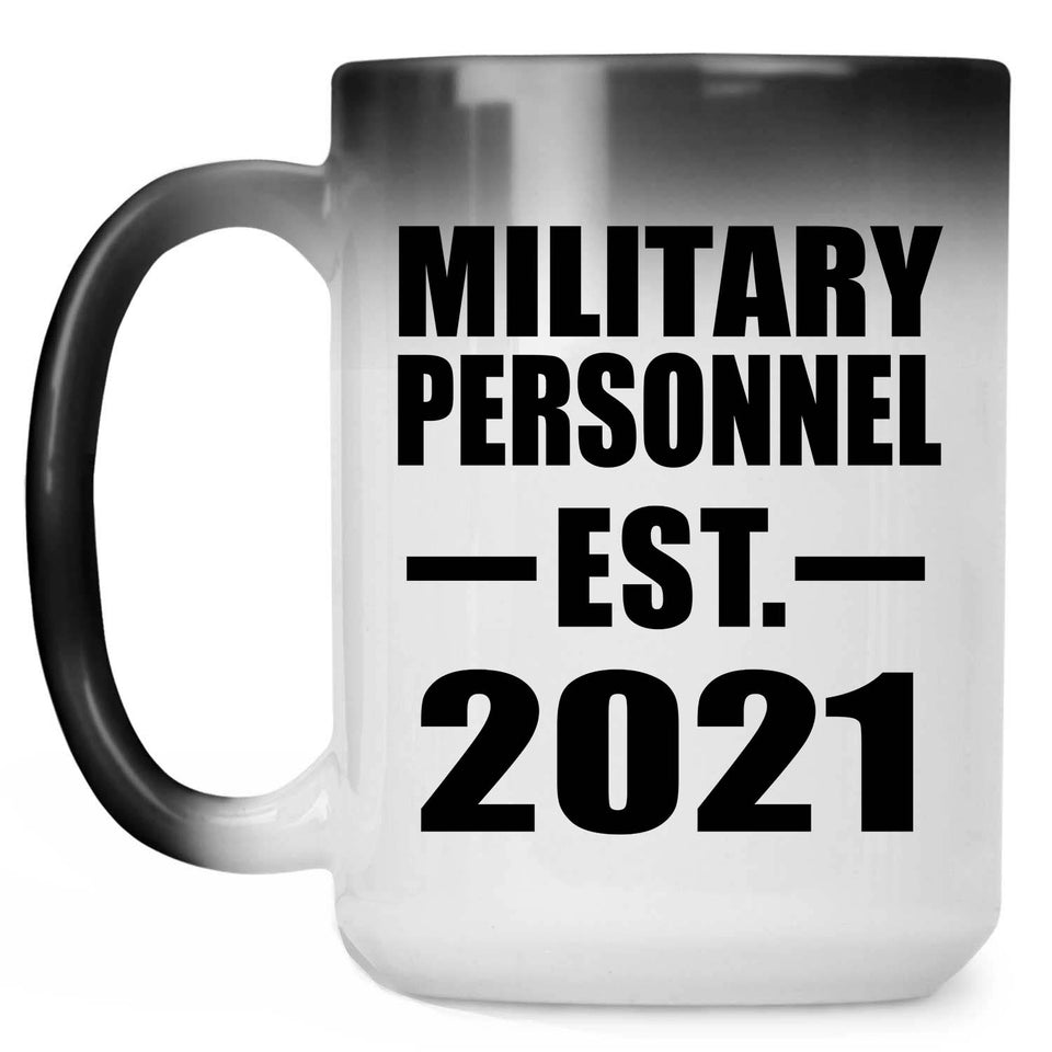 Military Personnel Established EST. 2021 - 15oz Color Changing Mug