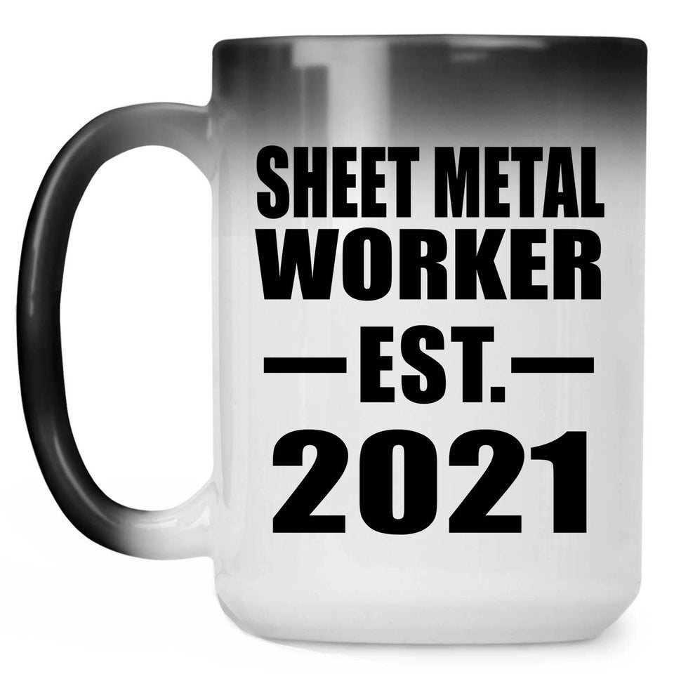 Sheet Metal Worker Established EST. 2021 - 15oz Color Changing Mug