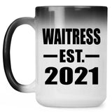 Waitress Established EST. 2021 - 15oz Color Changing Mug