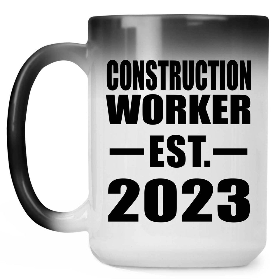 Construction Worker Established EST. 2023 - 15oz Color Changing Mug