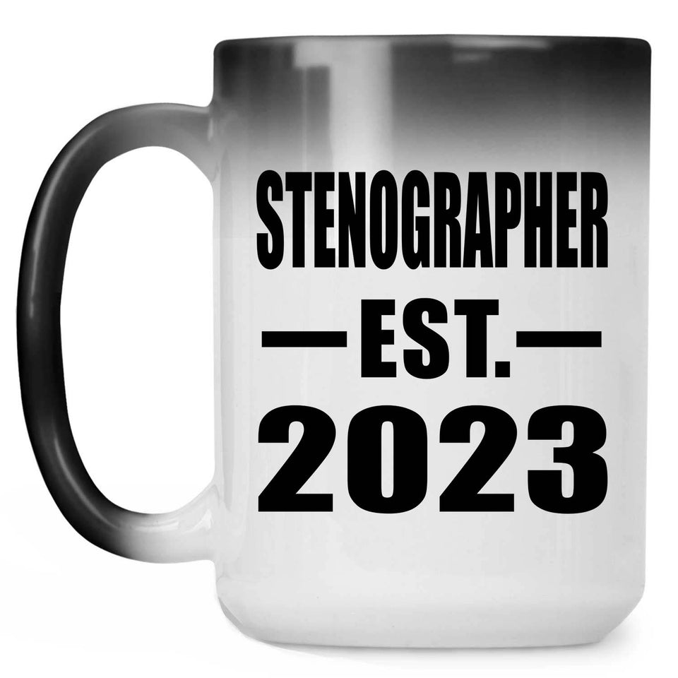 Stenographer Established EST. 2023 - 15oz Color Changing Mug