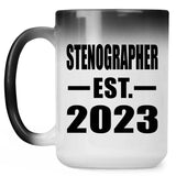 Stenographer Established EST. 2023 - 15oz Color Changing Mug