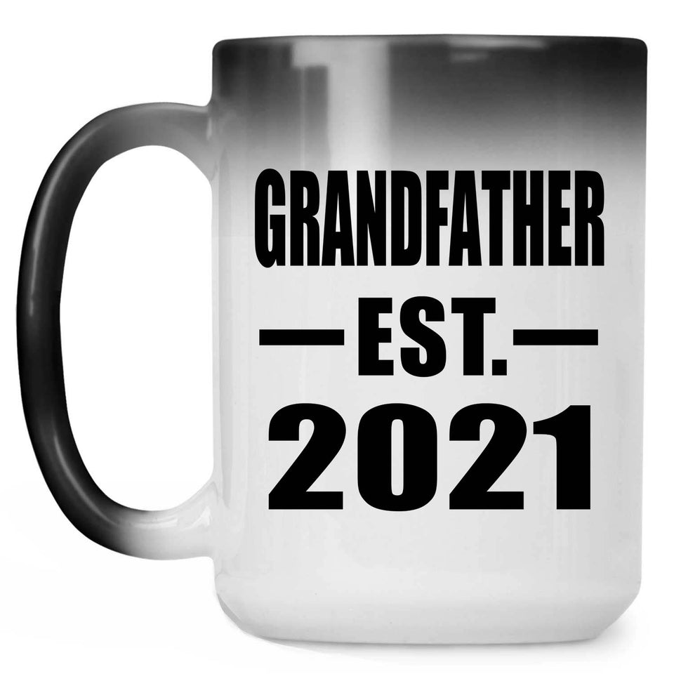 Grandfather Established EST. 2021 - 15oz Color Changing Mug