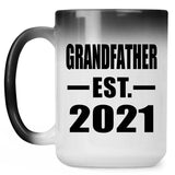 Grandfather Established EST. 2021 - 15oz Color Changing Mug