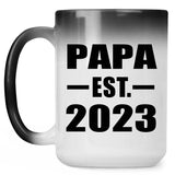 Papa Established EST. 2023 - 15oz Color Changing Mug