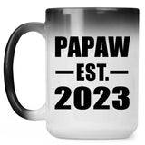 Papaw Established EST. 2023 - 15oz Color Changing Mug