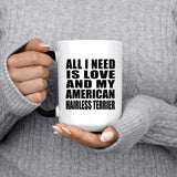 All I Need Is Love And My American Hairless Terrier - 15 Oz Color Changing Mug