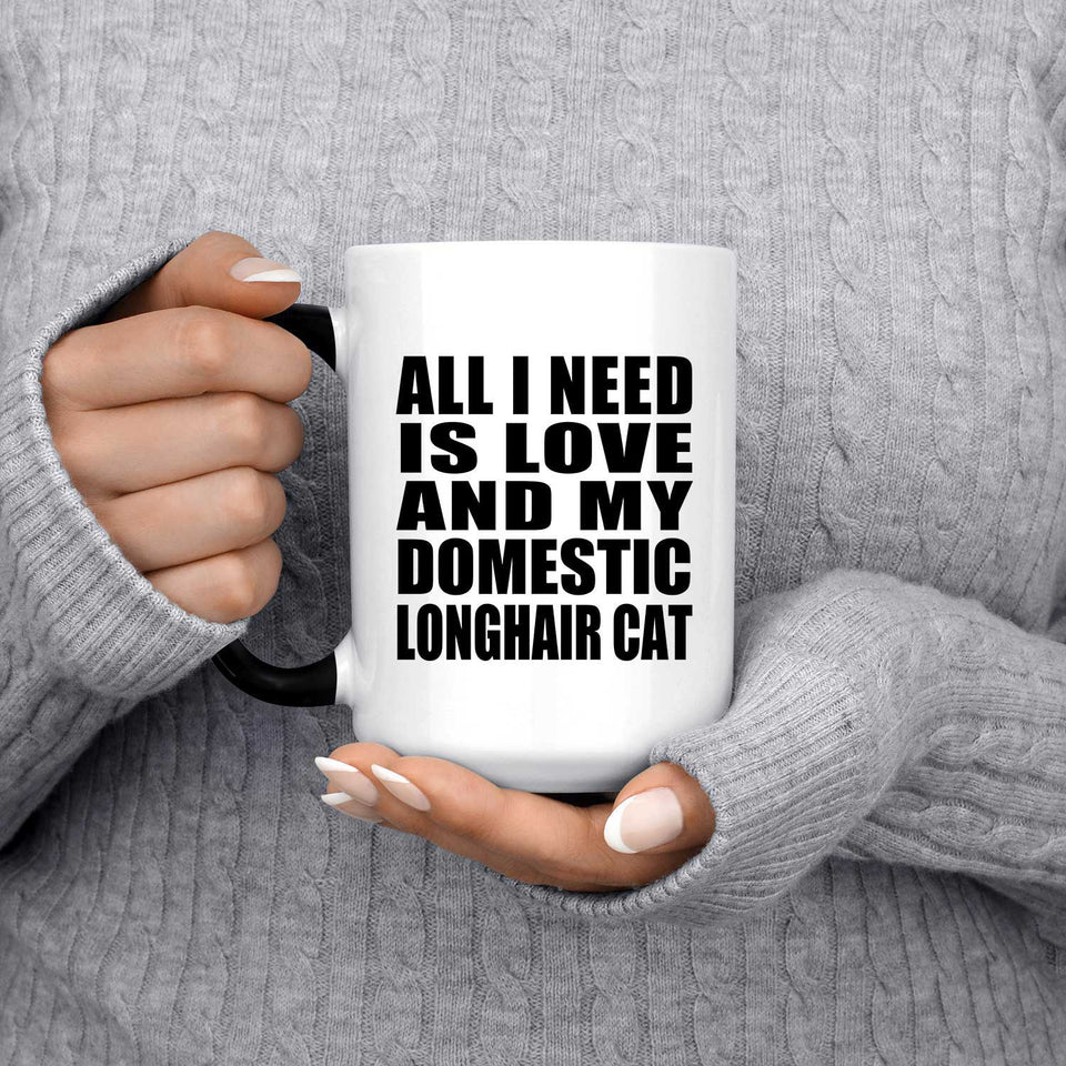 All I Need Is Love And My Domestic Longhair Cat - 15 Oz Color Changing Mug