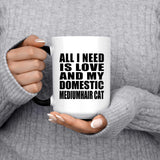 All I Need Is Love And My Domestic Mediumhair Cat - 15 Oz Color Changing Mug