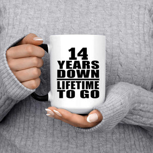 14th Anniversary 14 Years Down Lifetime To Go - 15 Oz Color Changing Mug