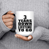 3rd Anniversary 3 Years Down Lifetime To Go - 15 Oz Color Changing Mug
